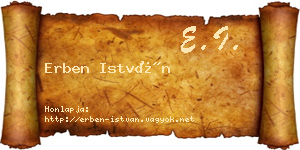 Erben István névjegykártya