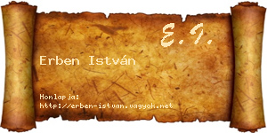 Erben István névjegykártya